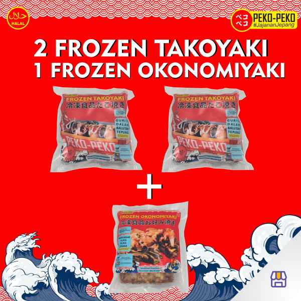 Paket Ekonomis : 2 Takoyaki Frozen + 1 Okonomiyaki Frozen