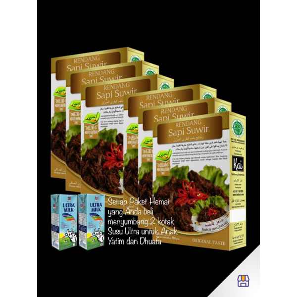 (Paket Hemat 6) Rendang Sapi Suwir Kai Food 900 gr