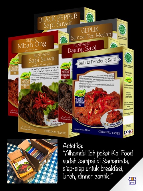 Packing Rendang dengan Plastik dan Kardus