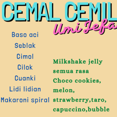 Ada banyak cemilan makanan dan minuman